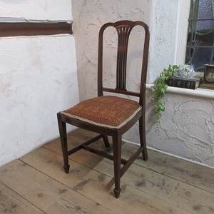 ダイニングチェア ウィリアムモリス 象嵌 椅子 イス 木製 マホガニー 英国 イギリス アンティーク 家具 DININGCHAIR 4587d