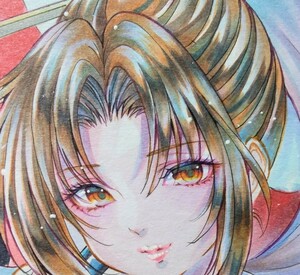 色紙〔不知火舞　KOF MAI　 青舞SHIRANUI〕　同人　オリジナル　手描きイラスト　女の子　illustration