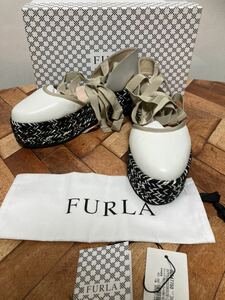 未使用品　FURLA フルラ　ウェッジソール　リボンデザイン　パンプス