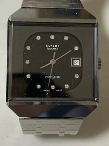 RADO ラドー 本物 ダイヤスター ダイヤインディックス黒文字盤 711.0067.3.N メンズ腕時計 動作未チェック現状販売