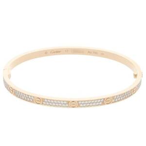 カルティエ Cartier LOVE BRACELET PAVE DIAMONDS SM サイズ:17 K18PG PAVEダイヤ スモールブレスレット 中古 GZ11