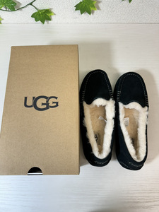 4145-05★美品★UGG／アグ／ムートンモカシン／ブラック／25cm★