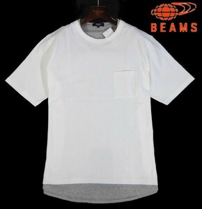 E木05352新品▼ ビームス BEAMS フェイクレイヤード 半袖カットソー 【 M 】 半袖Tシャツ 重ね着 Tシャツ ホワイト系