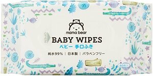 [ブランド] Mama Bear ベビー 手口ふき 純水99% 日本製 パラベンフリー 無香料 60枚入×20個 (1200枚) [ケース品]