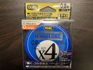 【新品】 デュエル ハードコア X4 0.8号 200m オレンジ②