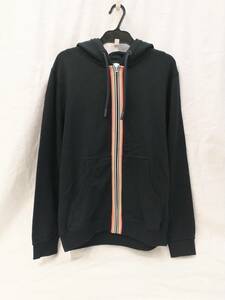 BURERRY ICON STRIPE zip UP HOODIE バーバリー メンズ パーカー フーディー 黒 ブラック S 20AW コットン 店舗受取可