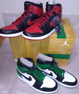 [未使用品] ■ NIKE AIR JORDAN DMP 1 RETRO HIGH ■ エアジョーダン1 ■ 2足セット サイズ28cm 箱付■371381 991■ ブルズ セルティックス