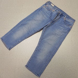 l263★ リーバイス Levis 505 ビッグE COOL 通気性 速乾 快適 レギュラー 7分丈 クロップドパンツ デニムパンツ 30 ユーズド加工 即決 ★