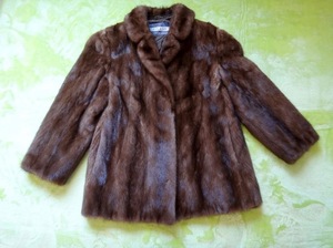 毛皮コートレディース コート FUR FLASH MINKコート ミンクコート 毛皮 コート ブラウン系 サイズ13 古着 防寒 暖かい t1001847