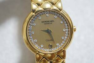 F410 RAYMOND WEIL/レイモンドウィル GENEVE Gloria レディース 腕時計 ゴールドカラー クォーツ ブランド アクセサリー 不動品