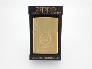 未使用 ZIPPO ジッポーオイルライター 1932-1982 50TH SOLID BRASS ソリッドブラス 喫煙具 喫煙グッズ ケース付き