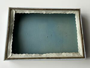 B フランスアンティーク レアサイズ ガラスの蓋の紙箱 / ミニョネット プレゼンテーションボックス