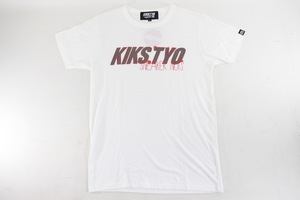 新品 KIKS TYO Tシャツ M ホワイト 白 hand stitch logo プリント 半袖 s/s TEE Sneaker Nuts 定価4800円 キックスティーワイオー