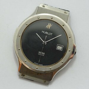 1円 不動品 腕時計 ウブロ HUBLOT MDM 152.10.1 フェイスのみ クォーツ メンズ ブラック 同梱不可