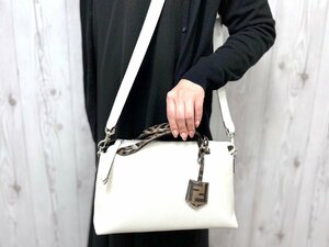 極美品 FENDI フェンディ バイザウェイ ハンドバッグ ショルダーバッグ バッグ レザー 白×マルチカラー 2WAY 70695