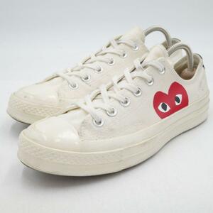 COMME des GARCONS × CONVERSE ALLSTAR CHUCKTAYLOR コムデギャルソン コンバース スニーカー 25.5cm ホワイト コラボ 150207c