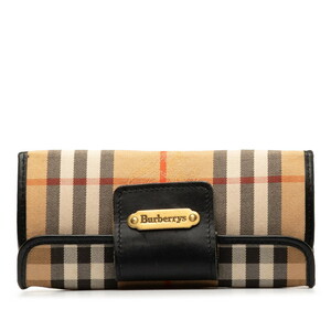 バーバリー ノバチェック シャドーホース ゴルフボールケース ベージュ ブラック キャンバス レザー レディース BURBERRY 【中古】