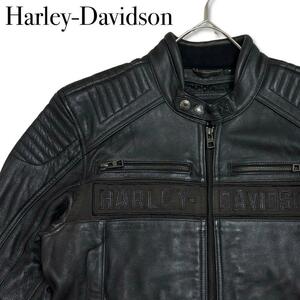 HARLEY-DAVIDSON ハーレーダビッドソン レザー ライダース 革ジャン ブラック 黒 バイク メンズ