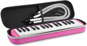Pink 鍵盤ハーモニカ メロディピアノ 32鍵 ピアニカ メロディオン ホース+唄口セット 小学生 軽量 ABS樹脂 通学に優し