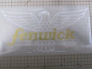 FENWICK フェンウィック　横280ｍｍ縦約138ｍｍ　2色仕様　画像は白鷲金文字 ステッカー　デカール ハイグレード耐候６年 40色 CTTF FEN