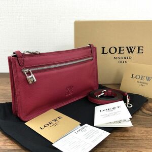 ☆送料無料☆ 未使用品 LOEWE ショルダーバッグ マゼンダ 2WAY ポーチ 143