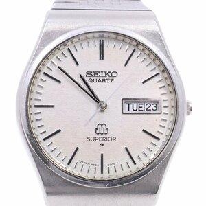 SEIKO セイコー スーペリア ツインクォーツ 1978年製 メンズ 腕時計 デイデイト シルバー文字盤 純正SSベルト 9983-8000【いおき質
