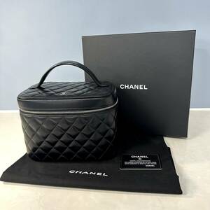 21 1円 CHANEL シャネル マトラッセ ラムスキン バニティ ココマーク ハンドバッグ 化粧ポーチ レディース ブラック