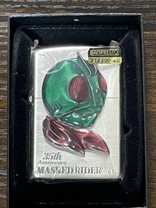 zippo MASKED RIDER Ver. 旧1号 仮面ライダー フェイス 2006年製 35th Anniversary BANPRESTO 立体メタル 35周年記念 デットストック