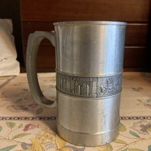 【中古品】TUMASEK PEWTER ツマセク　ピューター マレーシア お土産 錫器 ジョッキ オブジェ マグ 1個 スズ器 錫器 スズ 錫