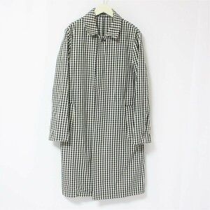 美品 2018SS D/him DOUBLE STANDARD CLOTHING ダブルスタンダードクロージング ダブスタ チェック柄 ステンカラーコート 46 黒×白 052