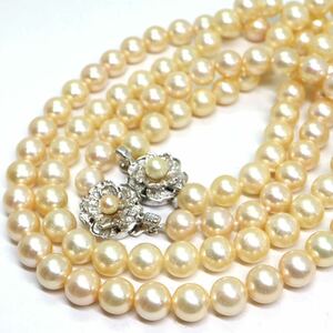 JEWELRY MAKI(ジュエリーマキ)入り!!《アコヤ本真珠2本ネックレスおまとめ》A 約7.0-7.5mm珠 65.8g 約42.5/42cm pearl necklace jewelry ☆
