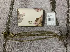 正規店COACH カードIDケース パスケース ミニバッグ  フラワープリント