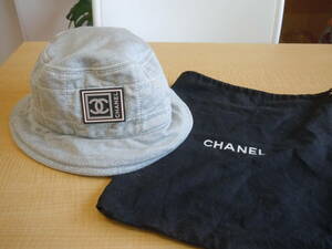 ■中古CHANELシャネル　グレー系　バケットハット　帽子　■