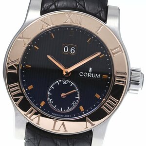 コルム CORUM 02.0013 ロムルス ラージデイト PGベゼル スモールセコンド 自動巻き メンズ 美品 _745904【ev10】