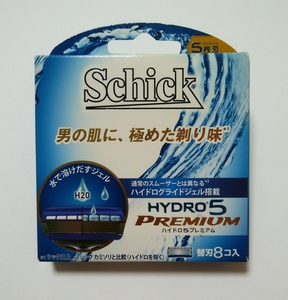 送料無料★シック ハイドロ5プレミアム 替刃8コ入 Schick HYDRO5 PREMIUM カミソリ 剃刀 ひげ剃り 髭剃り ハイドログラウドジェル搭載 新品