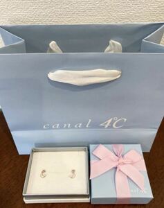 新品 正規品 canal4℃ カナルヨンドシー ピアス ダイヤモンド k10 ゴールド ケース 紙袋 リボン 箱 ピンクゴールド ムーン ◯プレゼント◯