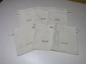 C送料無料△445美品【Dior ディオール】布製 保存袋 6点 セット ホワイト 
