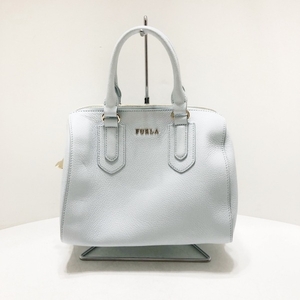 フルラ FURLA ハンドバッグ - レザー ライトブルー 美品 バッグ