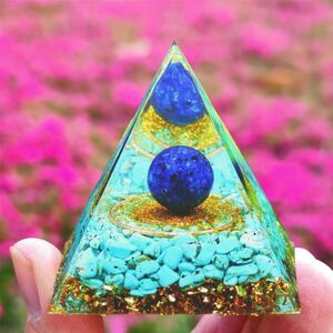 オルゴナイト ピラミッド 青 ブルー 浄化 クリスタル 置物 オブジェ 贈り物