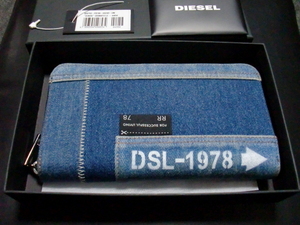 値下 希少 正規品 箱タグ付属品有 DIESEL デニム 長財布 ディーゼル ジップロングウォレット　カード収納多数 DSL-1978 パッチワークデニム