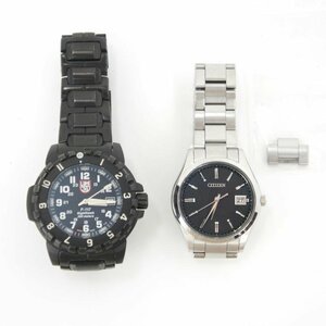 1円【ジャンク】CITIZEN LUMINOX シチズン ルミノックス/腕時計2本セット/75