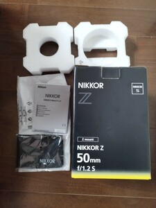 NIKKOR ニコン　Z 50mm f/1.2 S 元箱　マニュアル　レンズケース、レンズ無し