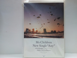 新品・未開封品◆◆非売品Mr.Children　New Single Any　2002．7．10In Stores　CD販売促進用POP◆◆ミスターチルドレン・ミスチル☆貴重品