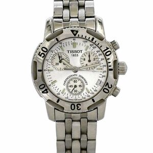 ティソ 腕時計 クロノダイバー ホワイト シルバー T362 462K 美品 時計 メンズ SS 中古 クオーツ