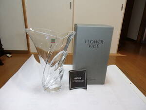 ☆花生　HOYA FLOWER VASE ホヤ・クリスタル花瓶　花器　インテリア　置物　美品　