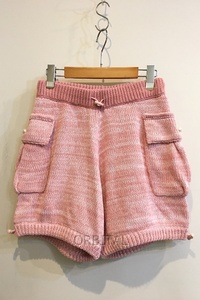 二子玉) tacss タックス 24SS 未使用 loose knit short pants ルーズニットショートパンツ F ピンク 定価￥14,900- TC0008