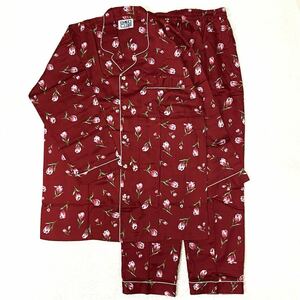 EMILIO CLUBパジャマ上下セット 花柄パジャマ バラ コットン100% ルームウェア ナイトウェア 寝巻き ウエストゴム 男性用 メンズ