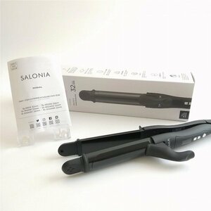 SALONIA サロニア 2WAY ストレート＆カールヘアアイロン オールブラック 32ｍｍ SL-002AB【PSEマークあり】【訳あり】38 00015