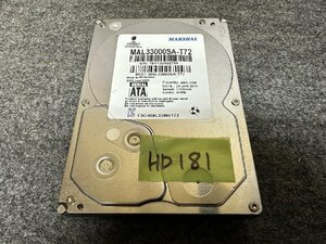 【送60サイズ】 MARSHAL Generic S300 Hard drive 3TB 使用37456時間 3.5インチSATA HDD 中古品