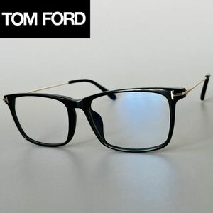 【1円スタート】メガネ トムフォード TOM FORD スクエア ブラック ゴールド アジアンフィット メンズ レディース 眼鏡 黒 金 メタル